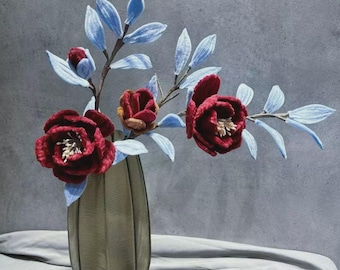 DIY Pipe Cleaner Flower Kit, Handmade Chenille Stem Flower Craft Kit, Creative Floral Decor DIY Gift Idea