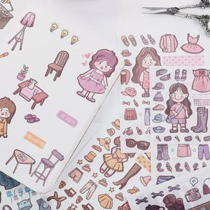 Summer Neko Washi Stickers – Cute Aesthetic Journal Stickers, Kawaii Girl, Fruits, Outfits, DIY Planner Decor, Scrapbooking, Ins Style