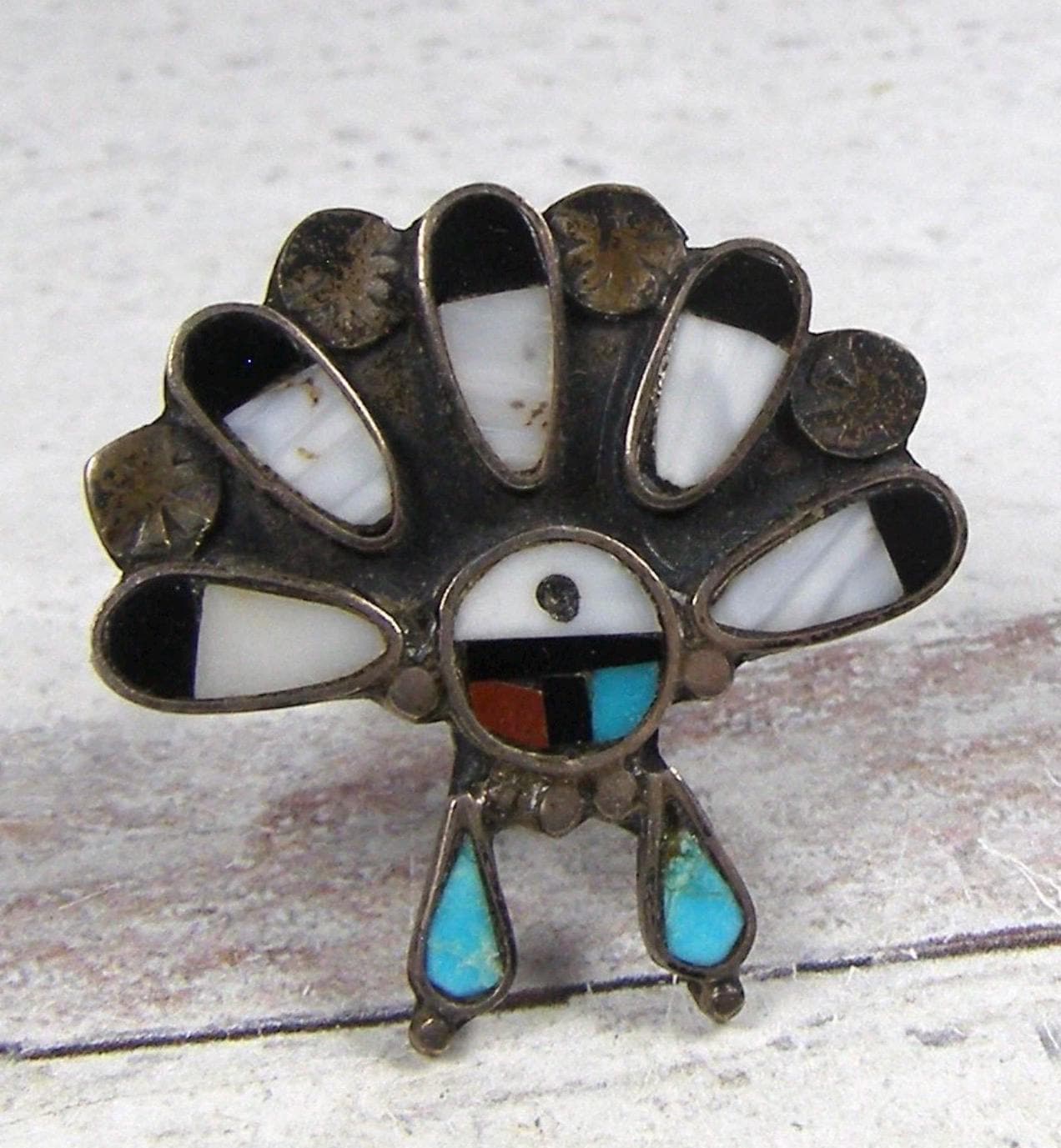 ズニ族（Zuni）サンフェイス（Sunface）リング Zuni Sunface Ring - Etsy