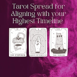 Spread dei Tarocchi della linea temporale più alta / Download digitale a 5 carte / Allinea con la tua vita migliore / Guida e interpretazione dei Tarocchi in PDF