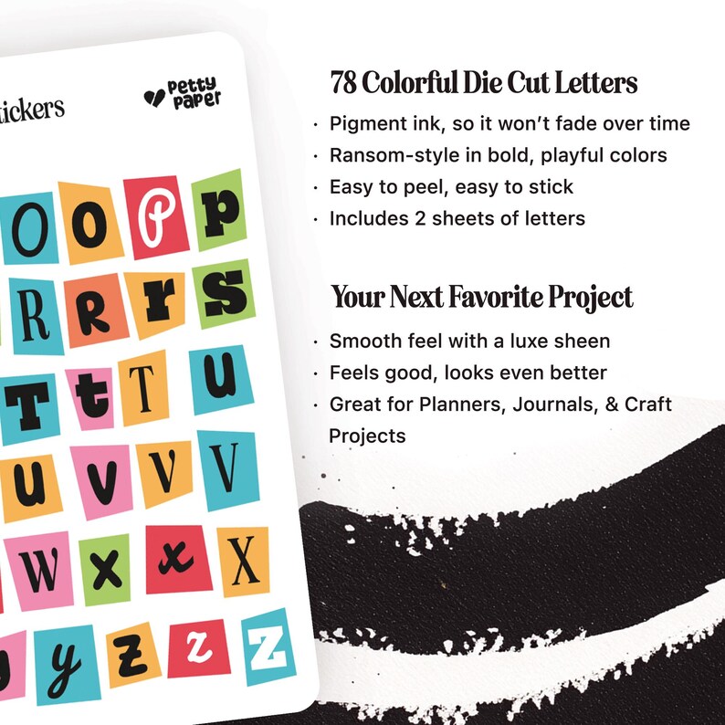 Ransom Note Sticker Sheet: Colorful Alphabet Collage for Journaling ...