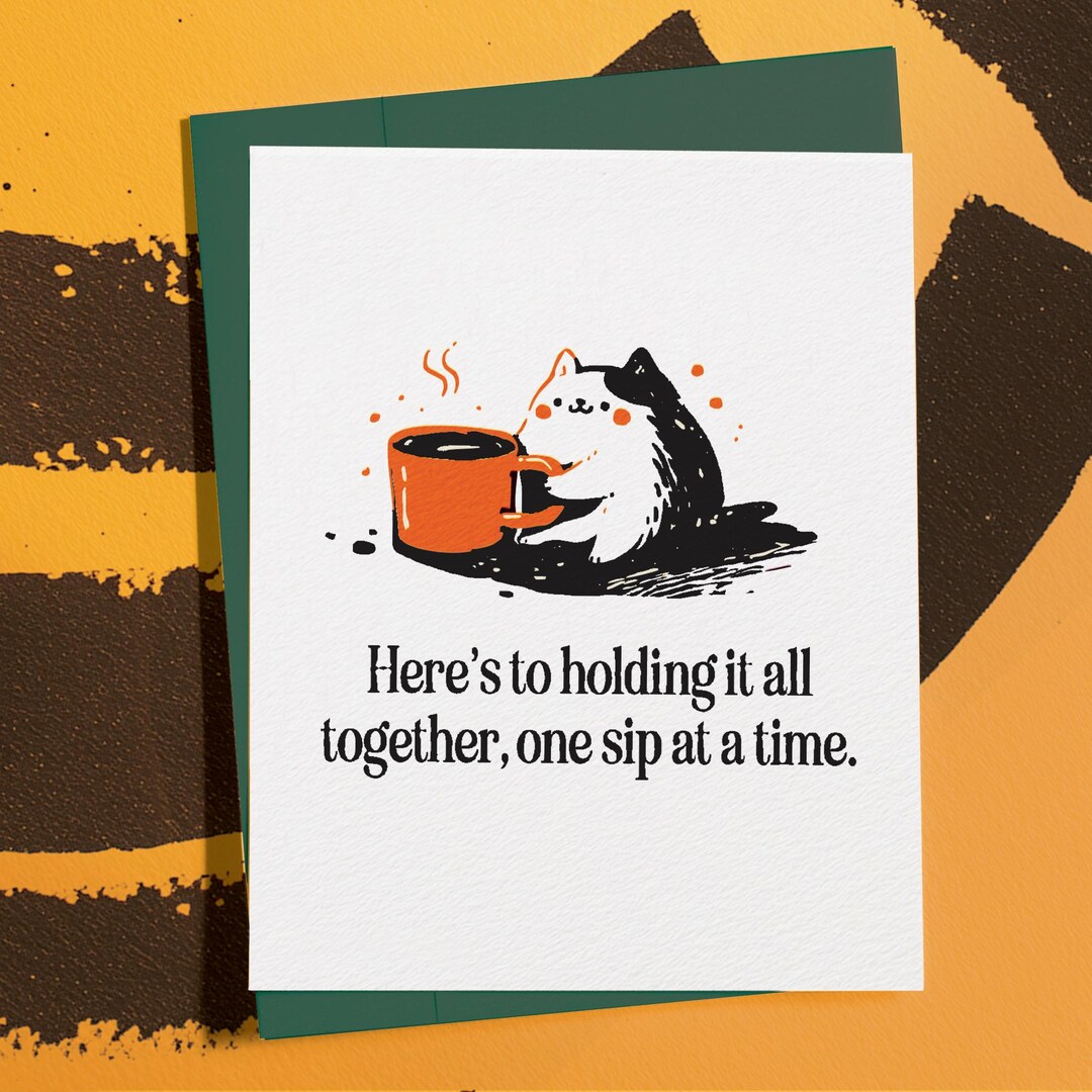 Funny Back to School Card for Teacher, Educator: Cat and Coffee Lover ...