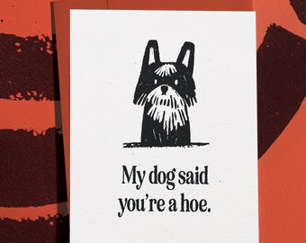 Rude Birthday Card for Dog Lover: Snarky Pet Sitter, CoWorker Gag Gift