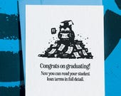 Graduation Card, Student Loan Debt Joke, Sarcastic Greeting for New Grad 2026, Post-Grad Bills