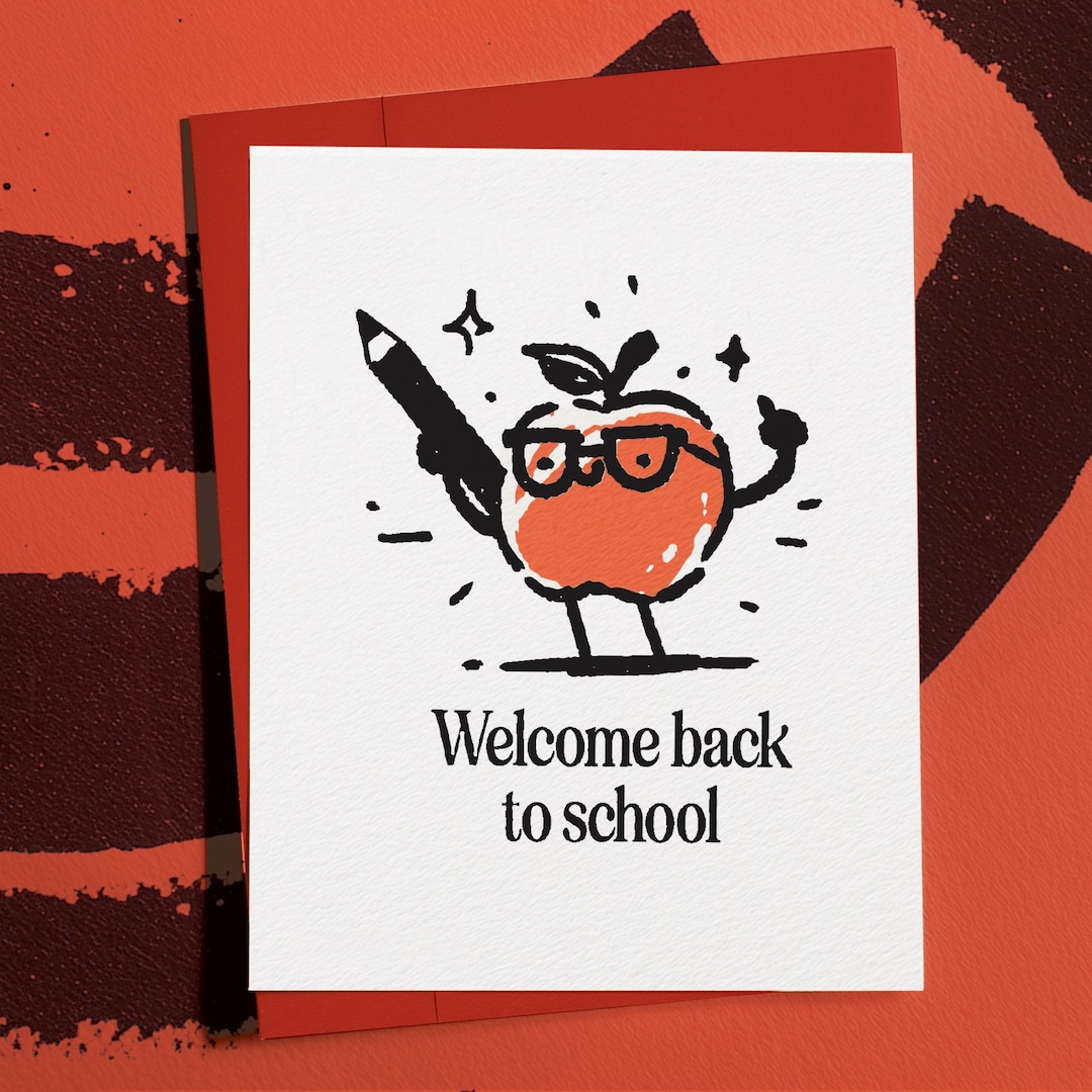 Funny Back to School Card for Teacher: Smug Apple Greeting - Etsy
