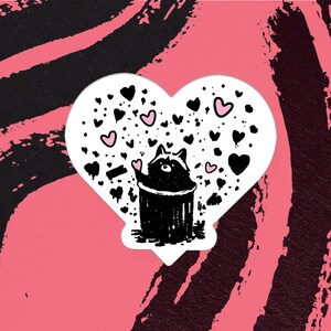 Funny Raccoon Love Sticker: Snarky Trash Panda Decal