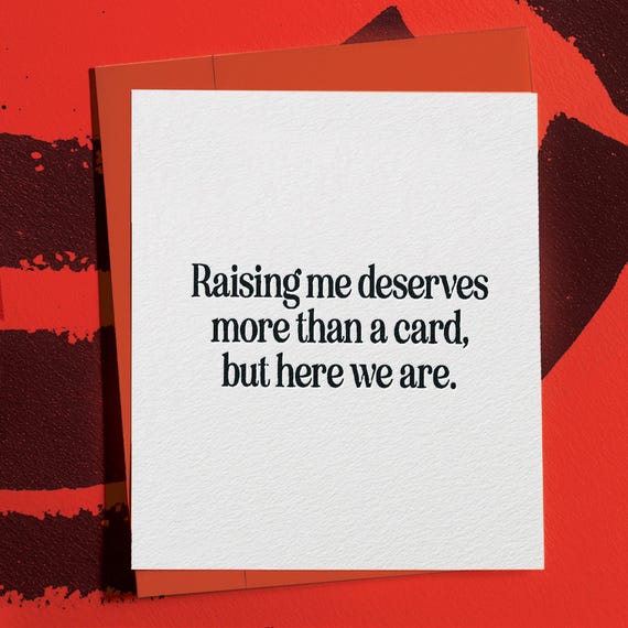 Sarcastic Parents Day Card: Brutally Honest Minimalistic Greeting