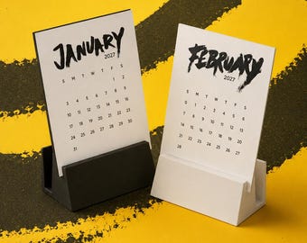 2027 Graffiti Desk Calendar: Modern Typographic Decor, Monthly Urban Art