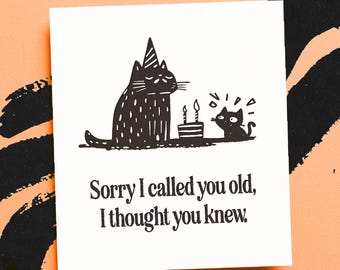 Funny Grumpy Cat Birthday Card: Snarky Bday Greeting for Cat Lover