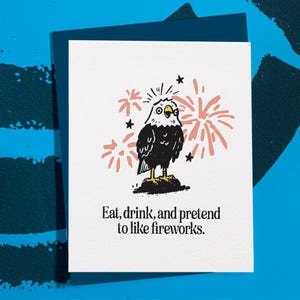 Funny 4th of July Card: Snarky Bald Eagle, Introvert Humor