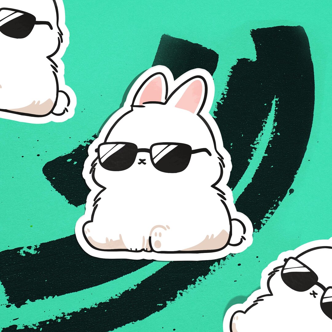 Easter Sticker With Bunny, Bad Rabbit Decal Vinyl - Etsy