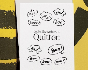 Funny Quitting Card for Coworker, Sarcastic Greeting for Leaving Employee, Going Away Gift