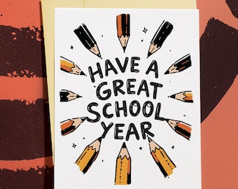 Back to School Card for Student, Teacher Appreciation Greeting for First Day