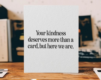 Funny Minimalistic Thank You Card: Snarky Greeting for Friend, Family