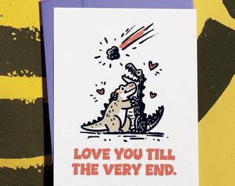 Dinosaur Anniversary Card for Husband, Witty Valentine's Gift for Partner, Wife