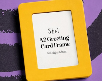 Picture Frame for A2 Greeting Card for Desk, Wall or Fridge Display, 3D Printed