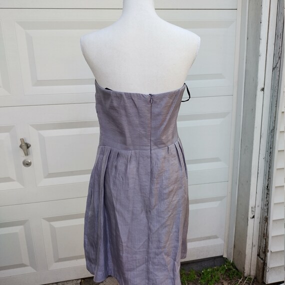 Vintage 1990s Y2K Gray Strapless Formal Knee Leng… - image 3