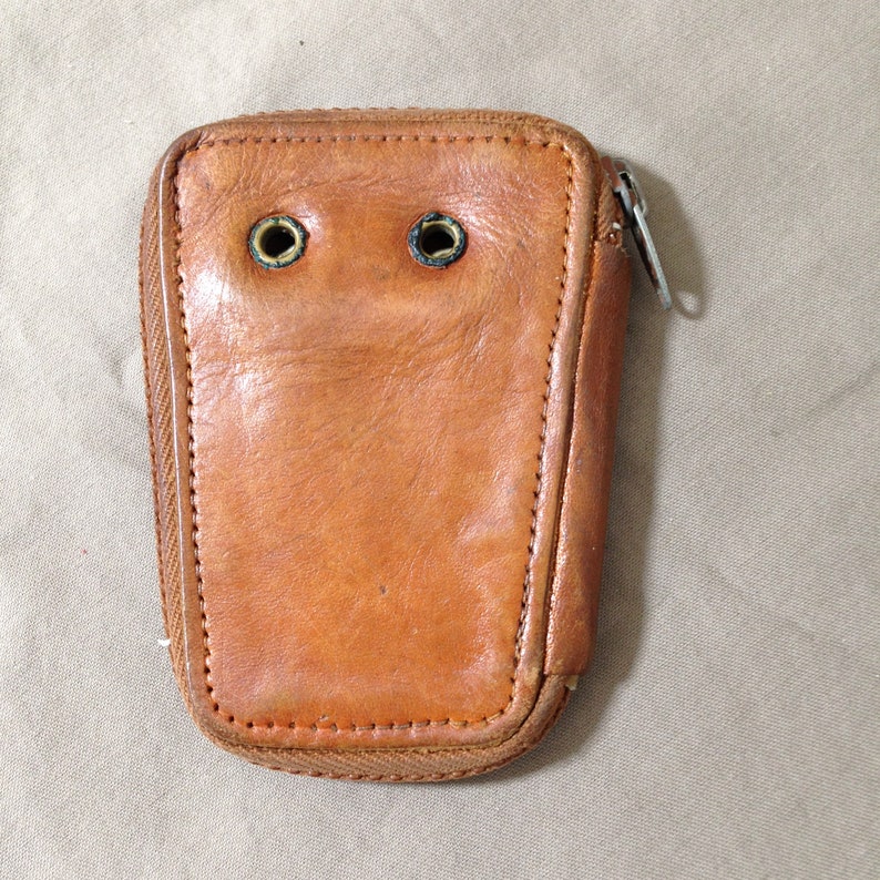 Vintage Leather Zipper Key Case Australia