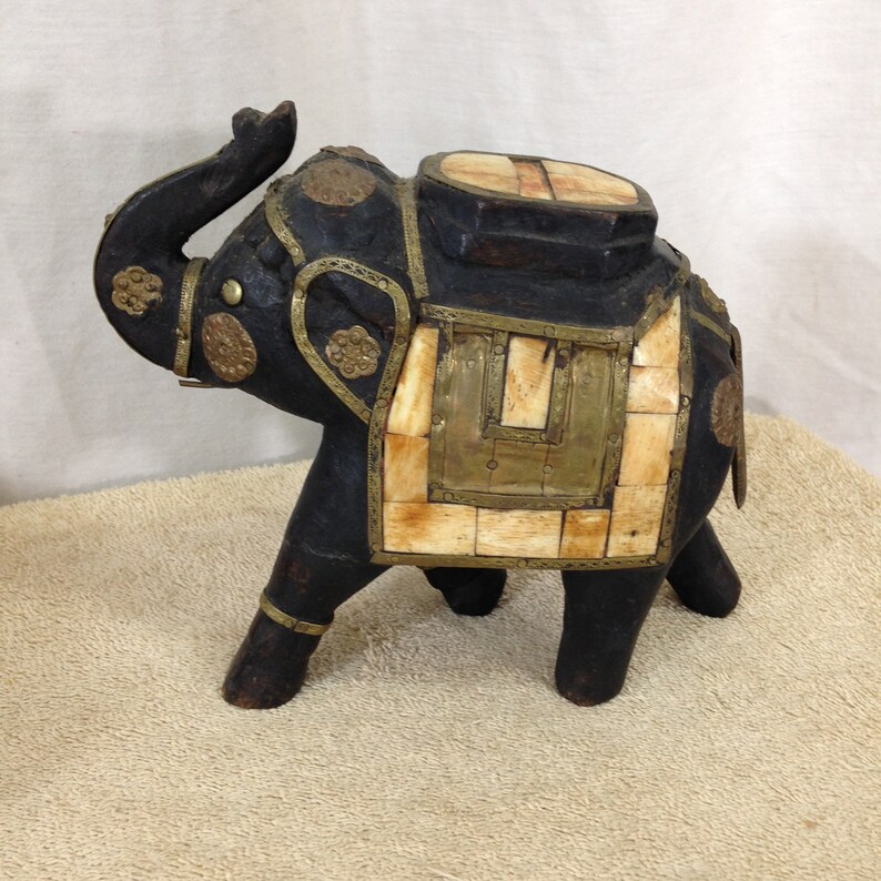 Pier1 Vintage WoodBrass Elephant