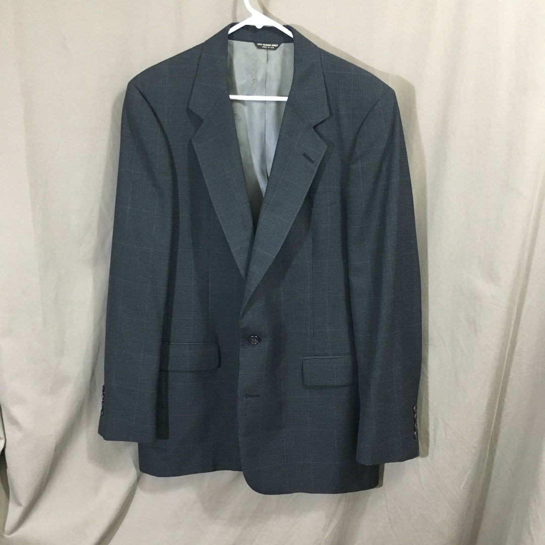 Vintage Mens Dillards Made USA Union Made Dark Gray Suit Sport Jacket