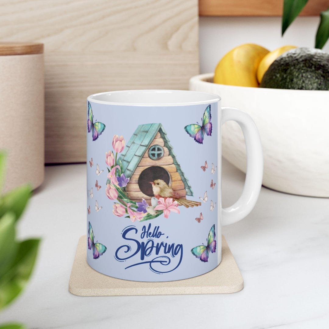 Butterfly Blossom Ceramic Mug - Spring Decor, Gift for Nature Lovers ...