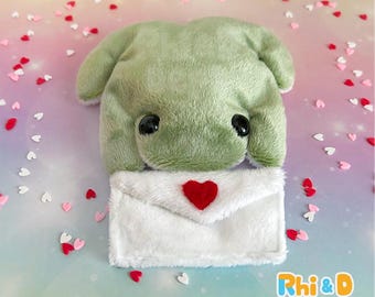 Love Letter Beanie Pocket Frog Plush Stuffed Animal | MADE TO ORDER