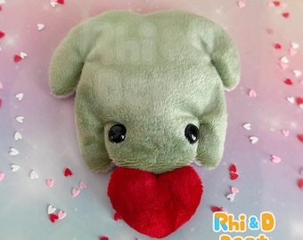 Love Heart Beanie Pocket Frog with Heart Plush Stuffed Animal | MADE TO ORDER
