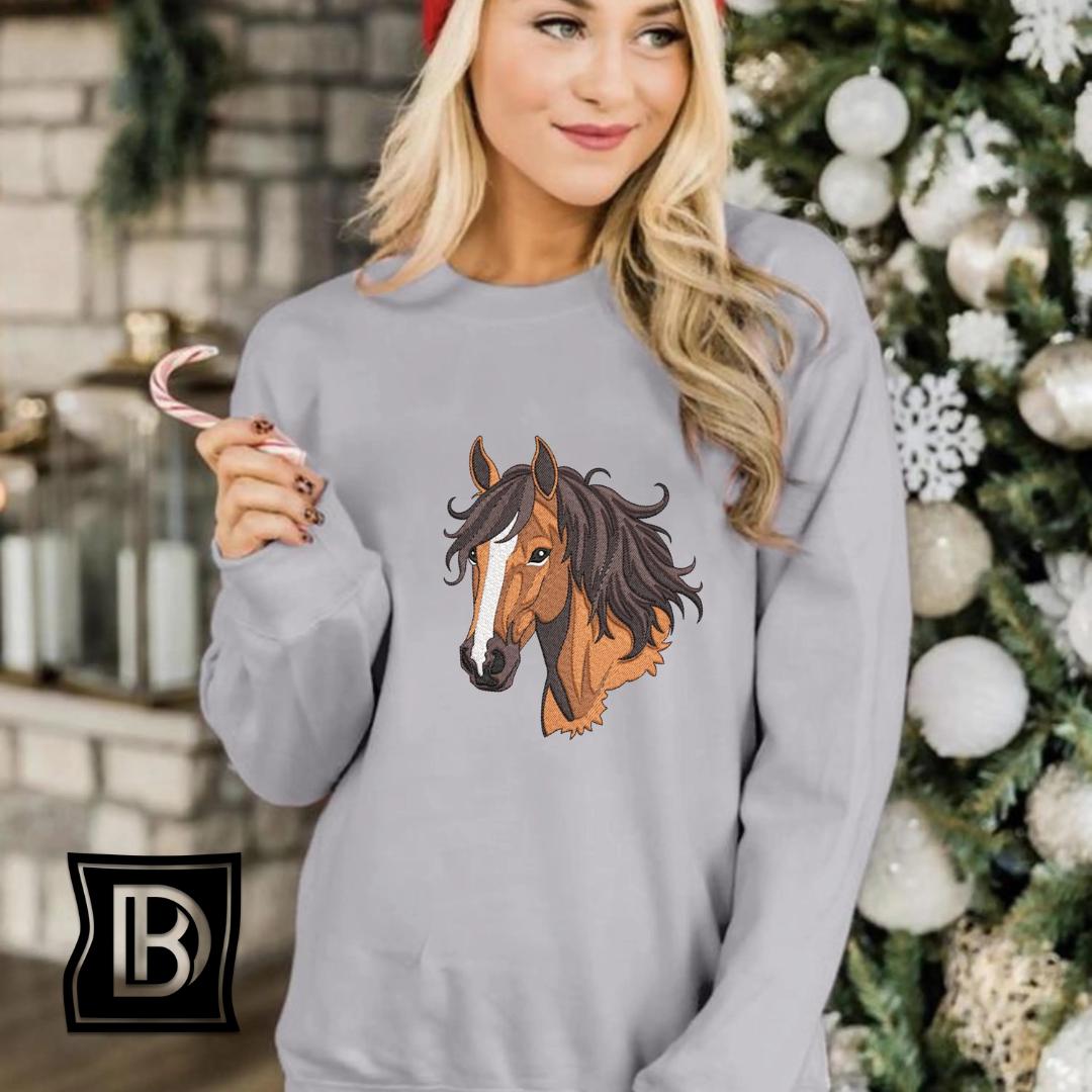 Elegant Horse Head Embroidery Design – Equestrian Wall Art & Applique ...