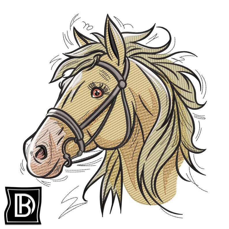 Elegant Horse Head Embroidery Design – Equestrian Wall Art & Applique ...