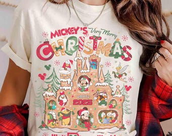 Kokette Mickey sehr frohe Weihnachtsfeier 2026 Lebkuchen-Hemd, Disney Mickey und Freunde Weihnachtst-stück, Disneyland-Urlaub Familiengeschenke