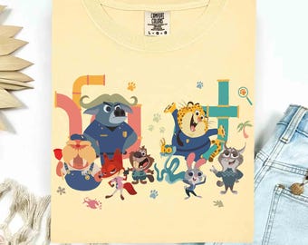 Kokette Disney Zootopia 2 Gruppe Shirt, Judy Hopps Nick Wilde Gary De'Snake Tee, Zootropolis, Disneyland Familienausflug, Zootopia 2 Geburtstag