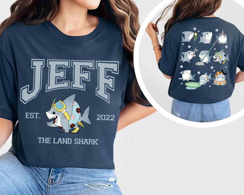 2-sided Marvel Jeff the Land Shark Emotions T-shirt, Marvel Rivals Shirt, Jeff Marvel Rivals, Retro 90s Shark Superhero Shirt, Family Gift image 2
