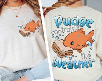 Camiseta de doble cara de Lilo y Stitch Pudge el Pez, camiseta de Disney Pudge Controla el Clima, viaje familiar a Disneyland Magic Kingdom 2026