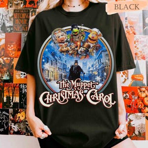 Retro 90s The Muppet Christmas Carol Characters Group T-shirt, Kermit the Frog Gonzo Miss Piggy Xmas Movie Vintage Tee, Magic Kingdom Gift