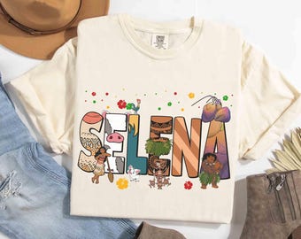 Camiseta personalizada con nombre y personajes de Moana, Princesa Moana de Disney personalizada, Camiseta Maui Hei Hei Pua Tamatoa, Regalo de cumpleaños de Disneyland