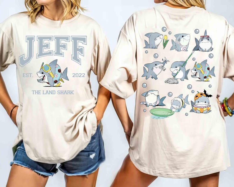 2-sided Marvel Jeff the Land Shark Emotions T-shirt, Marvel Rivals Shirt, Jeff Marvel Rivals, Retro 90s Shark Superhero Shirt, Family Gift image 3
