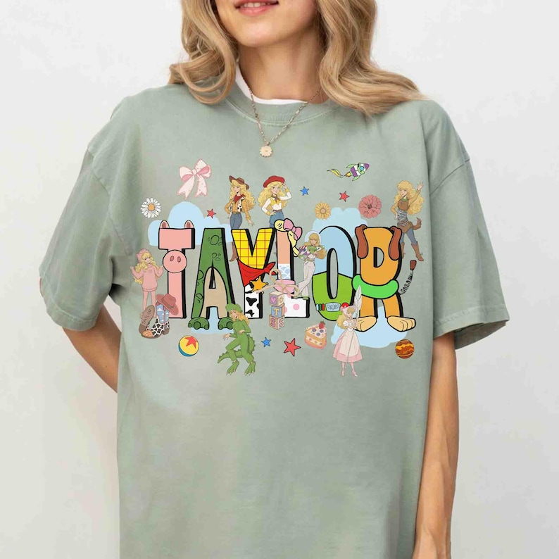 Custom Name Toy Story 5 Music Retro T-shirt, Disney Pixar Toy Story Family Trip Gift Tee, Jessie Cowgirl Music Tee, Western Country Tshirt image 9