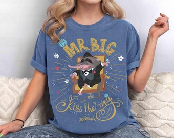 Vintage Disney Zootopia Mr. Big Kiss The Ring T-Shirt, Funny Disney Graphic Shirt, Disneyland Family Trip Gift, Zootopia Family Matching Tee