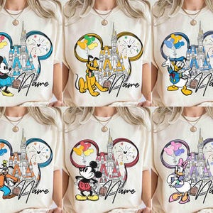 Customize All Disney Characters Shirt, Personalized Disney Mickey & Friends Stitch Cars Matching Shirt, Disneyland Family Vacation 2025 Trip