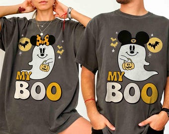 Comfort Colors® Mickey And Minnie Ghost My Boo Halloween Couple Shirt, Disneyland Est 1955 Tee, Disney Halloween Matching, Spooky Season Tee