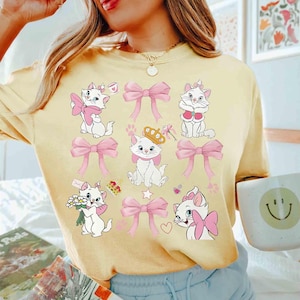 Camiseta de la Gata Marie de Disney con Lazos Coquette, Camiseta &quot;Soy una Dama&quot;, Camiseta de Los Aristogatos, Camiseta para Chicas en Disneyland, Amante de los Gatos, Viaje a Disneyland 2025