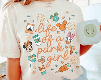 Comfort Colors® Disney Life Of A Park Girl Shirt, Coquette Bow Minnie Daisy Ears Tee, Disney Family Trip Top, Disney Birthday Teen Gifts