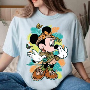 Floral Disney Animal Kingdom Comfort Colors Shirt, Mickey & Friends Safari Mode Tee, Magic Kingdom Tee, Family Safari Trip, Mickey Balloon image 4