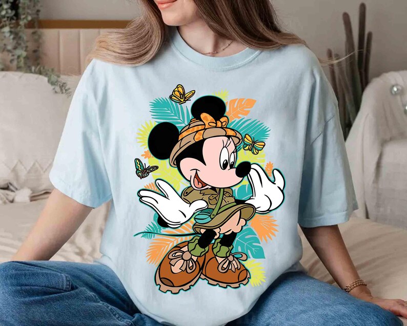 Floral Disney Animal Kingdom Comfort Colors Shirt, Mickey & Friends Safari Mode Tee, Magic Kingdom Tee, Family Safari Trip, Mickey Balloon image 4