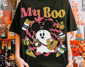Comfort Colors® Mickey Mouse Ghost My Boo Halloween Shirt, Disney Spooky Vibes, Boo To You Tee, Disney Halloween, WDW Family Spooky Season