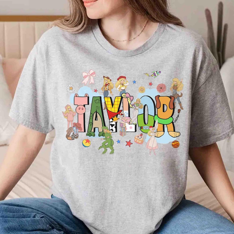 Custom Name Toy Story 5 Music Retro T-shirt, Disney Pixar Toy Story Family Trip Gift Tee, Jessie Cowgirl Music Tee, Western Country Tshirt image 3