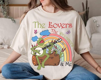 ヴィンテージ カーミット・ザ・フロッグ マペット レインボー Tシャツ、ザ・ラバーズ・ザ・ドリーマーズ・アンド・ミー Tシャツ、ウォルト・ディズニー・ワールド、ディズニーランド ファミリー旅行 お揃い