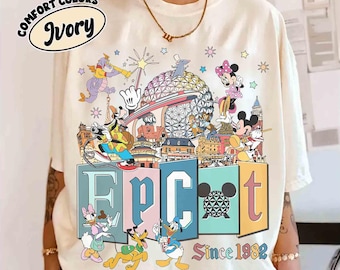 Comfort Colors® Mickey & Friends Epcot Center Since 1982 Shirt, Disney Epcot World Tour Tee, Epcot Travel Around The World, Family Gifts