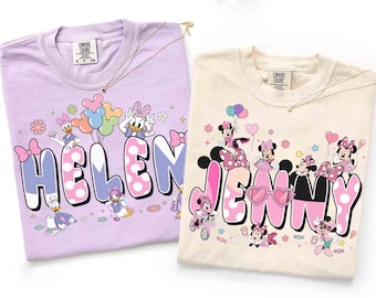 Custom Name Classic Minnie Mouse And Daisy Duck Shirt, Disney Bestie Vacation Shirt, Disneyland Girls Matching Trip, WDW Bestie 2026 Tee