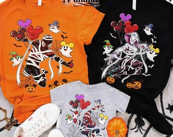Camiseta de Halloween con disfraz de momia de Spiderman y sus amigos, camiseta de Spider-Man, camiseta de Halloween de la araña fantasma de Miles Morales, viaje familiar de Halloween 2026